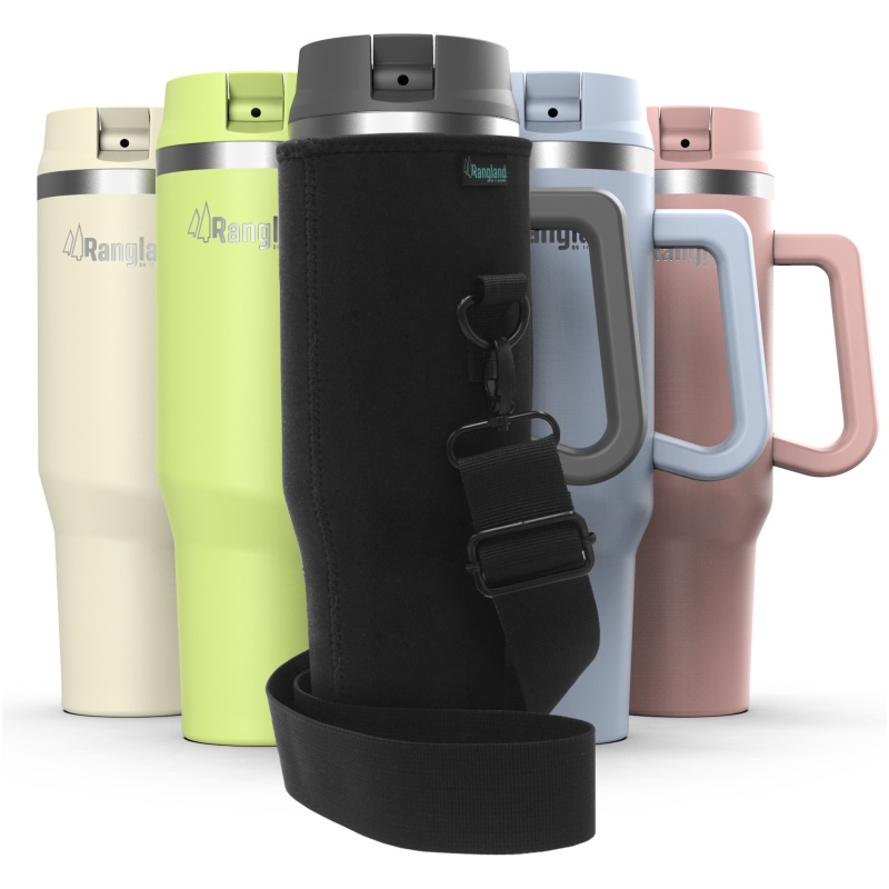 Rangland 40 oz Tumbler with Handle and Carrier Bag - Charcoal