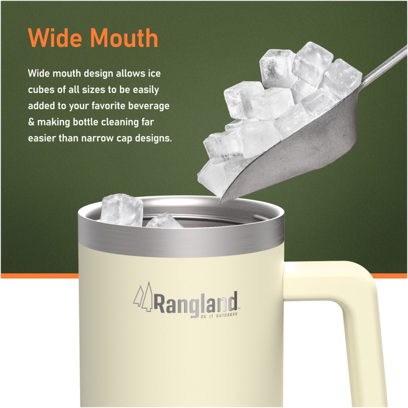 Rangland 40 oz Tumbler with Handle and Carrier Bag - Cream - Image 17