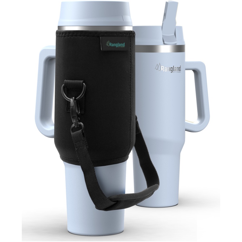 Rangland 40 oz Tumbler with Handle and Carrier Bag - Feather Blue - Image 22