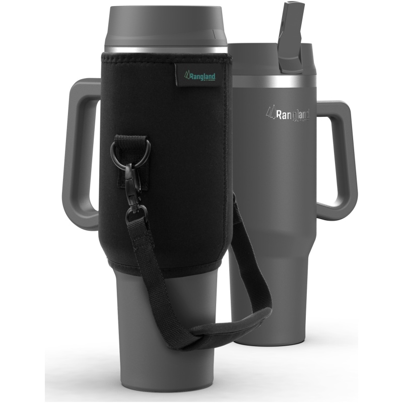 Rangland 40 oz Tumbler with Handle and Carrier Bag  - Charcoal - Image 22