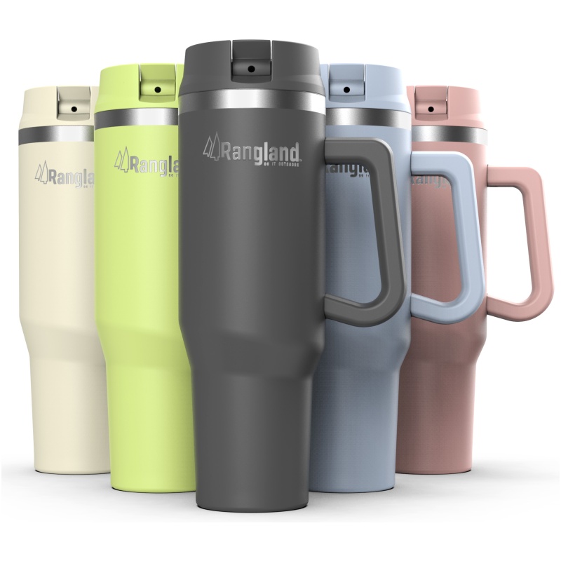 Rangland 40 oz Tumbler with Handle and Carrier Bag - Charcoal