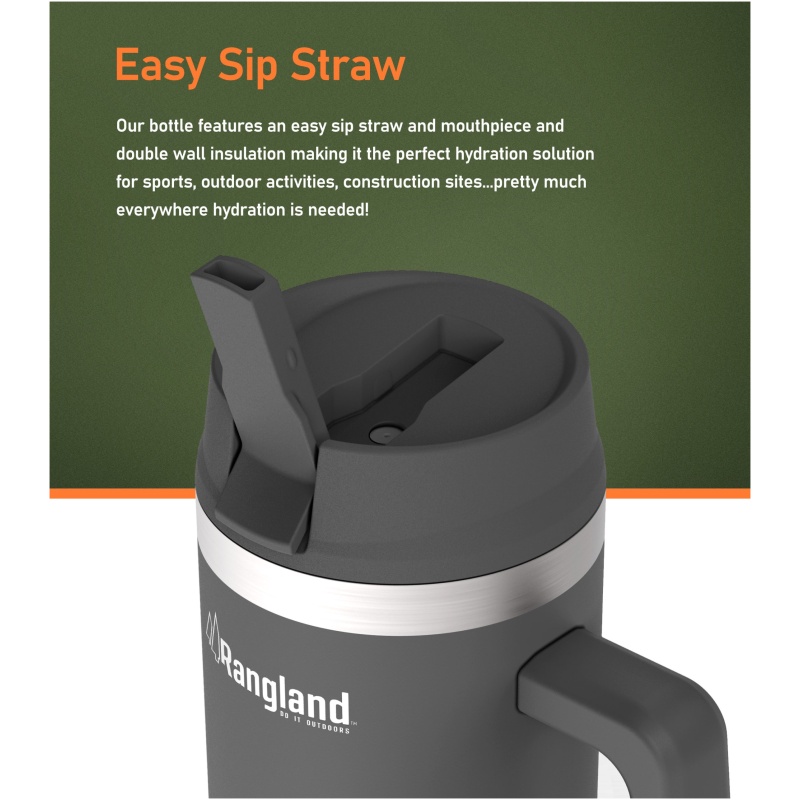 Rangland 40 oz Tumbler with Handle and Carrier Bag  - Charcoal - Image 8