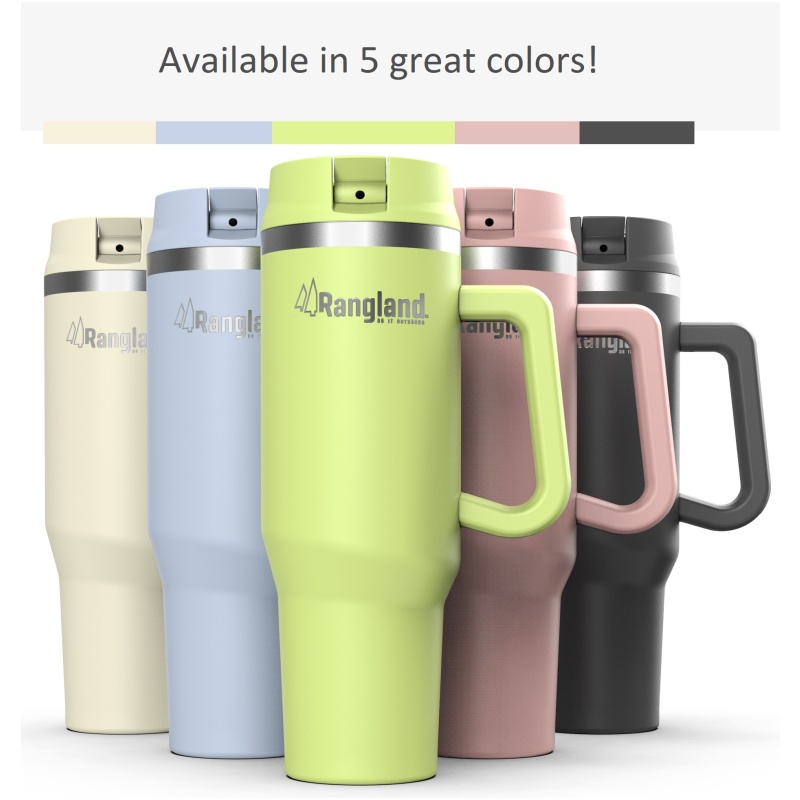 Rangland 40 oz Tumbler with Handle and Carrier Bag - Lime Green - Image 7
