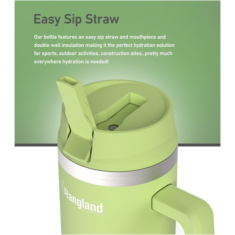 Rangland 40 oz Tumbler with Handle and Carrier Bag - Lime Green - Image 6