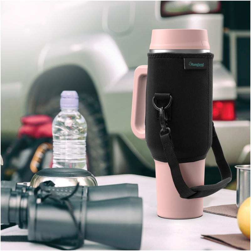 Rangland 40 oz Tumbler with Handle and Carrier Bag - Rose Pink - Image 3