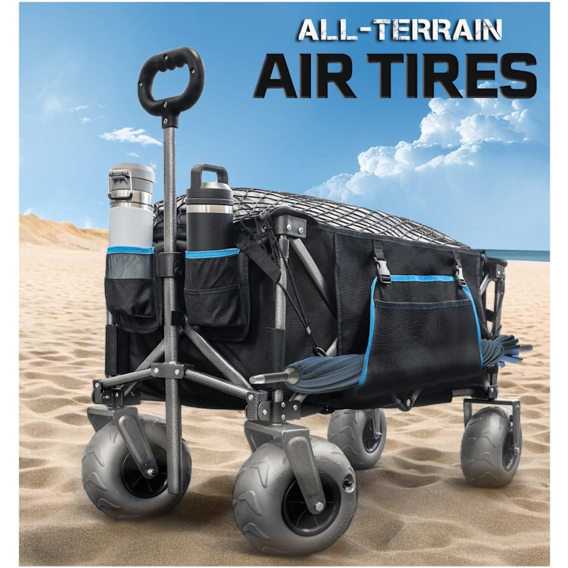 Rangland Beach Wagon with Cup Holders and Umbrella Holder - Image 3